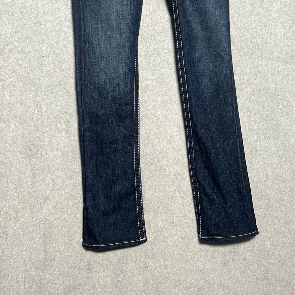 True Religion Slim Straight Jeans SZ 27 bling pocket dark wash - Picture 2 of 8